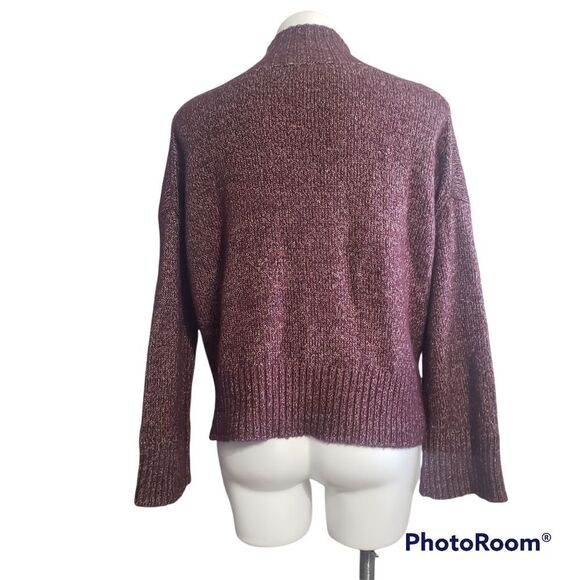 1.State high neck over sized burgundy blend  sweater - Picture 2 of 5